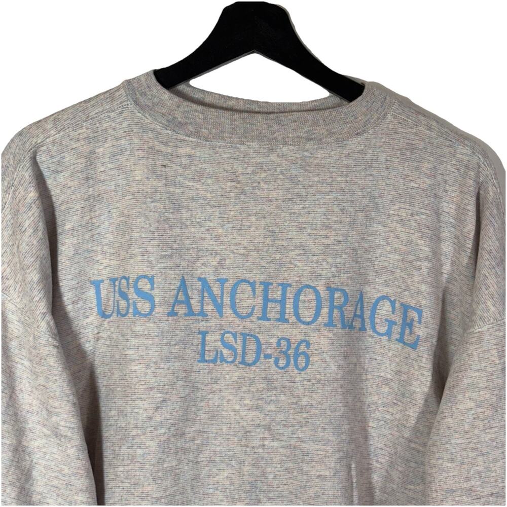 USS Anchorage LSD Sweatshirt Heather Gray USA Made LA LOVING Size XL Vintage